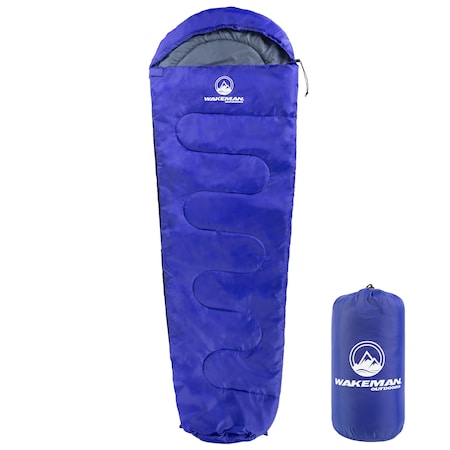 Wakeman Mummy Sleeping Bag, Blue 75-CMP1115